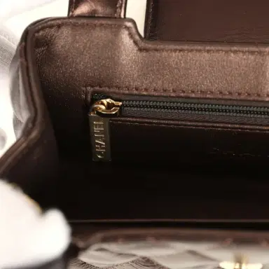 Chanel Chanel Small Kelly Shopper Metallic Dark Bronze Calfskin Brushed Light Gold Hardware | Thumbnail 9