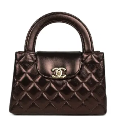 Chanel Chanel Small Kelly Shopper Metallic Dark Bronze Calfskin Brushed Light Gold Hardware | Thumbnail 1