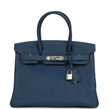 HERMÈS Hermes Birkin 30 Deep Bleu Togo Palladium Hardware | Thumbnail 1 HERMÈS Hermes Birkin 30 Deep Bleu Togo Palladium Hardware | Thumbnail 1
