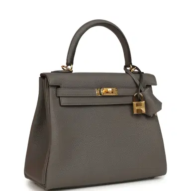 HERMÈS Hermes Kelly Retourne 25 Etain Togo Gold Hardware | Thumbnail 2 HERMÈS Hermes Kelly Retourne 25 Etain Togo Gold Hardware | Thumbnail 2