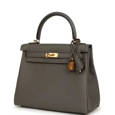 HERMÈS Hermes Kelly Retourne 25 Etain Togo Gold Hardware | Thumbnail 5 HERMÈS Hermes Kelly Retourne 25 Etain Togo Gold Hardware | Thumbnail 5