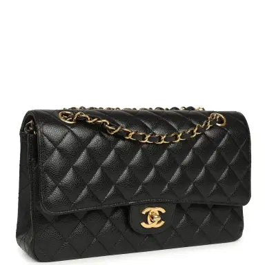 Chanel Pre-owned Chanel Medium Classic Double Flap Black Caviar Gold Hardware | Thumbnail 2 Chanel Pre-owned Chanel Medium Classic Double Flap Black Caviar Gold Hardware | Thumbnail 2