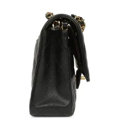 Chanel Pre-owned Chanel Medium Classic Double Flap Black Caviar Gold Hardware | Thumbnail 4 Chanel Pre-owned Chanel Medium Classic Double Flap Black Caviar Gold Hardware | Thumbnail 4