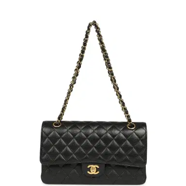 Chanel Pre-owned Chanel Medium Classic Double Flap Black Caviar Gold Hardware | Thumbnail 7 Chanel Pre-owned Chanel Medium Classic Double Flap Black Caviar Gold Hardware | Thumbnail 7