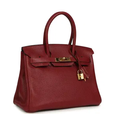 HERMÈS Pre-owned Hermes Birkin 30 Rouge H Togo Gold Hardware | Thumbnail 2