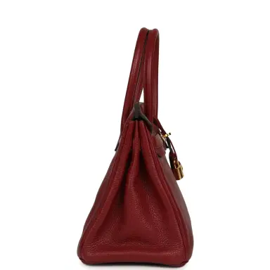 HERMÈS Pre-owned Hermes Birkin 30 Rouge H Togo Gold Hardware | Thumbnail 3