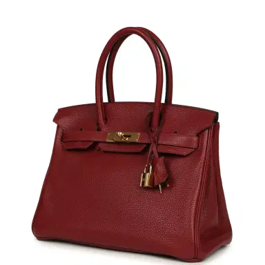 HERMÈS Pre-owned Hermes Birkin 30 Rouge H Togo Gold Hardware | Thumbnail 5