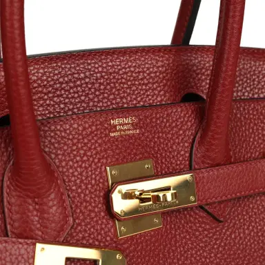 HERMÈS Pre-owned Hermes Birkin 30 Rouge H Togo Gold Hardware | Thumbnail 7
