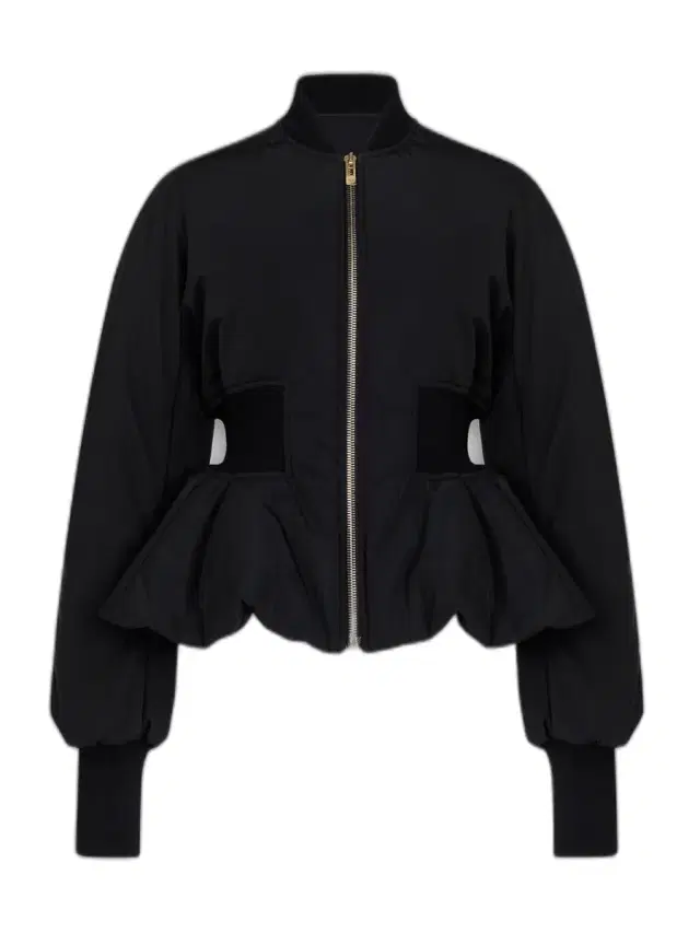Nylon Peplum Bomber Jacket