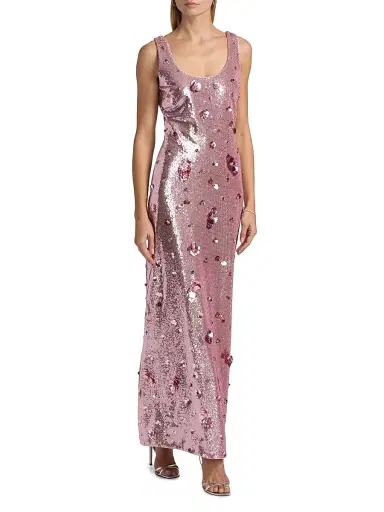 SIMKHAI Women's Tindra Sequin & Paillette Gown - Dusty Rose | Thumbnail 2 SIMKHAI Women's Tindra Sequin & Paillette Gown - Dusty Rose | Thumbnail 2