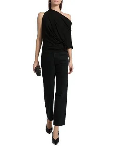 A.L.C. Women's Emi Ruched Off-The-Shoulder T-Shirt - Black | Thumbnail 2 A.L.C. Women's Emi Ruched Off-The-Shoulder T-Shirt - Black | Thumbnail 2