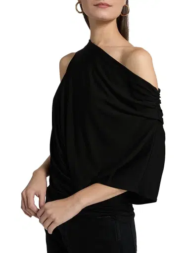 A.L.C. Women's Emi Ruched Off-The-Shoulder T-Shirt - Black | Thumbnail 6 A.L.C. Women's Emi Ruched Off-The-Shoulder T-Shirt - Black | Thumbnail 6