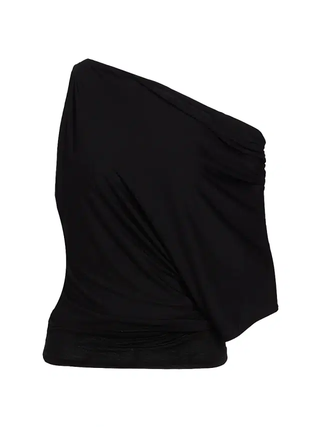 Women's Emi Ruched Off-The-Shoulder T-Shirt - Black