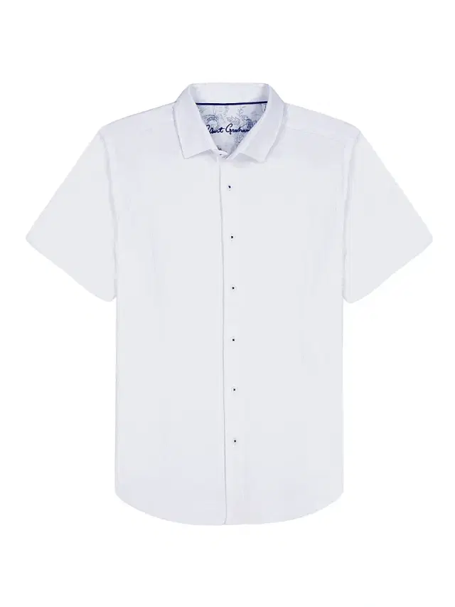Men's Reid Striped Button-Front Cotton Shirt - White