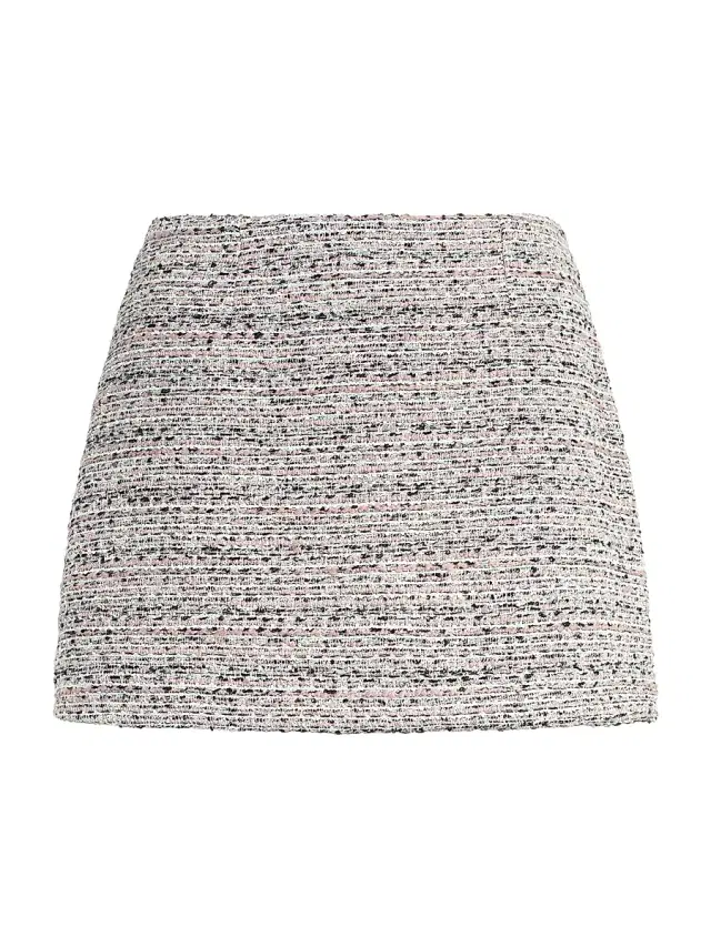 Favorite Daughter Women's The Favorite Sequin-Embellished Tweed Skort - Pink Tweed