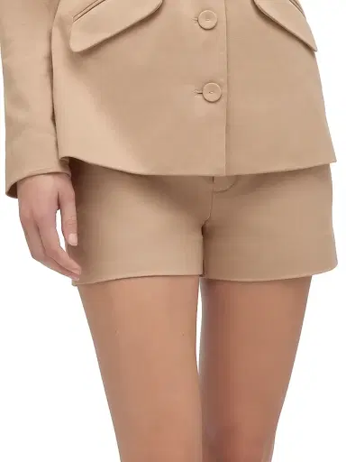 Favorite Daughter Women's The Favorite Cotton-Blend Shorts - Beige | Thumbnail 4 Favorite Daughter Women's The Favorite Cotton-Blend Shorts - Beige | Thumbnail 4