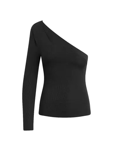 Favorite Daughter Women's The Edgy One-Shoulder Top - Black - Size XL | Thumbnail 1 Favorite Daughter Women's The Edgy One-Shoulder Top - Black - Size XL | Thumbnail 1