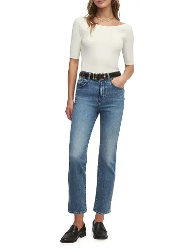 Favorite Daughter Women's The Valentina Super High-Rise Straight Jeans | Thumbnail 2