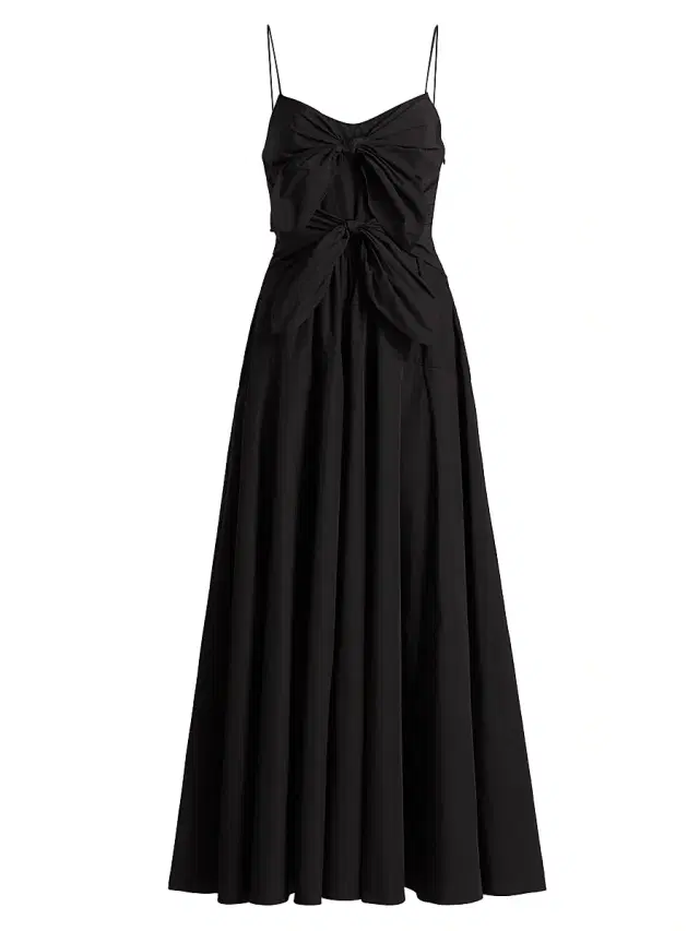 Derek Lam 10 Crosby Women's Unity Poplin Double Tie-Front Maxi Dress - Black