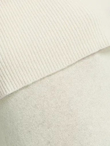 Saks Fifth Avenue Women's Cashmere Off-The-Shoulder Sweater - Frost White - Size XL | Thumbnail 7 Saks Fifth Avenue Women's Cashmere Off-The-Shoulder Sweater - Frost White - Size XL | Thumbnail 7