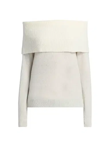 Saks Fifth Avenue Women's Cashmere Off-The-Shoulder Sweater - Frost White - Size XL | Thumbnail 1 Saks Fifth Avenue Women's Cashmere Off-The-Shoulder Sweater - Frost White - Size XL | Thumbnail 1