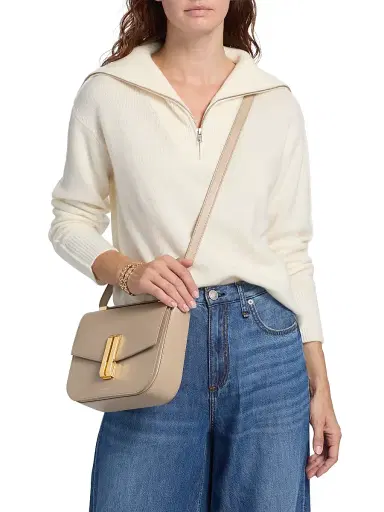 Saks Fifth Avenue Women's Cashmere Extended Polo Collar Sweater - Frost White - Size XL | Thumbnail 3 Saks Fifth Avenue Women's Cashmere Extended Polo Collar Sweater - Frost White - Size XL | Thumbnail 3