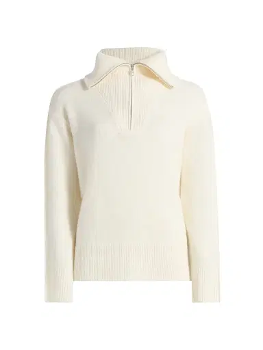 Saks Fifth Avenue Women's Cashmere Extended Polo Collar Sweater - Frost White - Size XL | Thumbnail 1 Saks Fifth Avenue Women's Cashmere Extended Polo Collar Sweater - Frost White - Size XL | Thumbnail 1