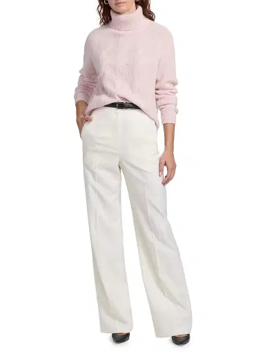 Saks Fifth Avenue Women's Turtleneck Cashmere Sweater - Pink Fresia - Size XL | Thumbnail 2