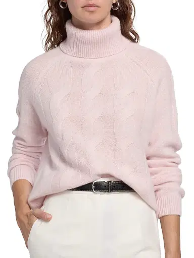 Saks Fifth Avenue Women's Turtleneck Cashmere Sweater - Pink Fresia - Size XL | Thumbnail 6