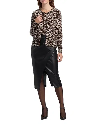 Saks Fifth Avenue Women's Leopard-Print Cashmere Cardigan - Leopard Print - Size XL | Thumbnail 2 Saks Fifth Avenue Women's Leopard-Print Cashmere Cardigan - Leopard Print - Size XL | Thumbnail 2