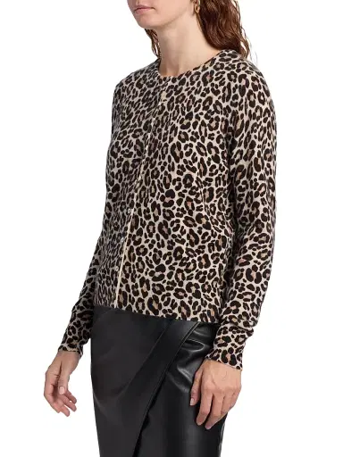 Saks Fifth Avenue Women's Leopard-Print Cashmere Cardigan - Leopard Print - Size XL | Thumbnail 4 Saks Fifth Avenue Women's Leopard-Print Cashmere Cardigan - Leopard Print - Size XL | Thumbnail 4