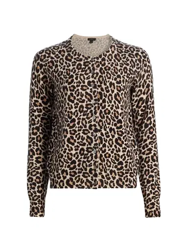 Saks Fifth Avenue Women's Leopard-Print Cashmere Cardigan - Leopard Print - Size XL | Thumbnail 1 Saks Fifth Avenue Women's Leopard-Print Cashmere Cardigan - Leopard Print - Size XL | Thumbnail 1