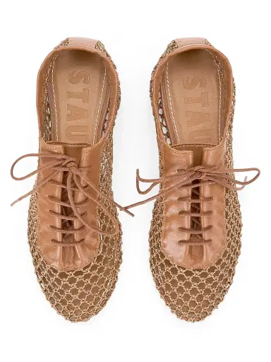 Staud Women's Kit Open-Knit Cotton Low-Top Sneakers | Thumbnail 4