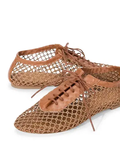 Staud Women's Kit Open-Knit Cotton Low-Top Sneakers | Thumbnail 5