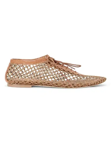 Staud Women's Kit Open-Knit Cotton Low-Top Sneakers | Thumbnail 1
