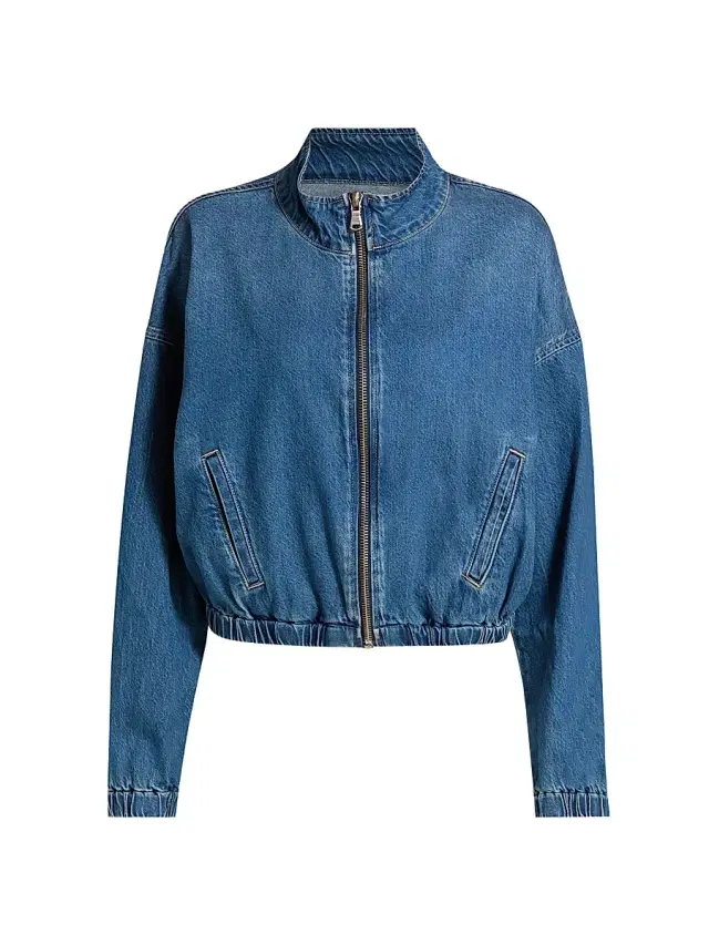 Women's Dunia Zip-Front Denim Bomber Jacket - Wilton