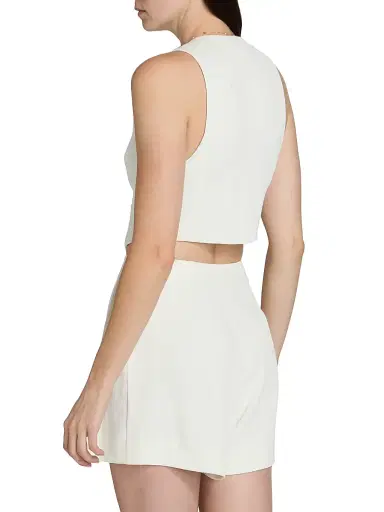 L'AGENCE Women's Jianna V-Neck Short Vest | Thumbnail 5