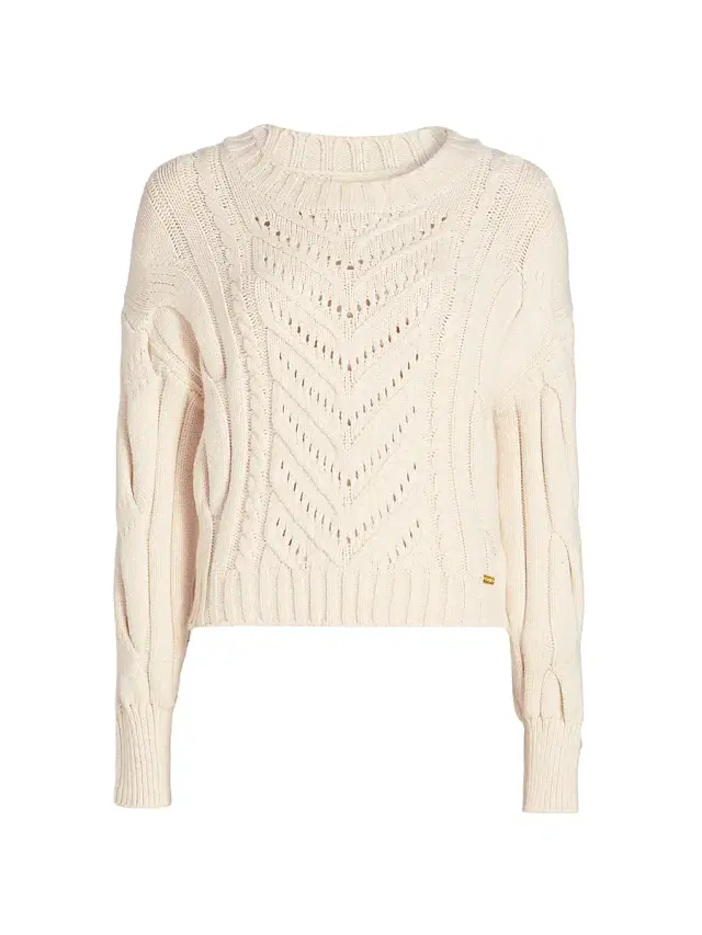 L'AGENCE Women's Storm Boxy Crop Sweater -  Gold