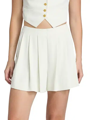 L'Agence Women's Naamah Pleated Shorts - Ivory - Size 18 | Thumbnail 3 L'Agence Women's Naamah Pleated Shorts - Ivory - Size 18 | Thumbnail 3
