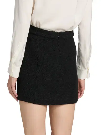 L'AGENCE Women's Nelina Cotton-Blend Tweed Miniskirt - Black | Thumbnail 5