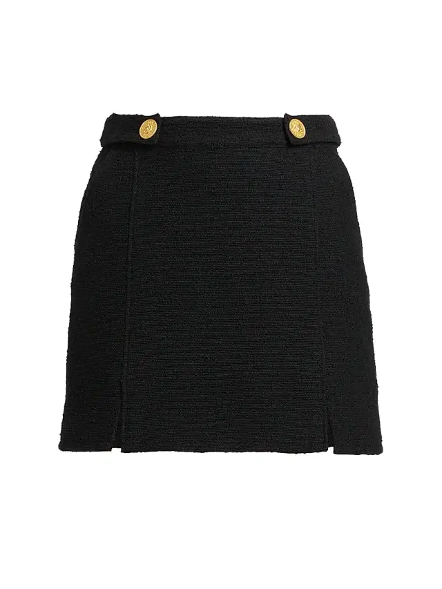 L'AGENCE Women's Nelina Cotton-Blend Tweed Miniskirt - Black