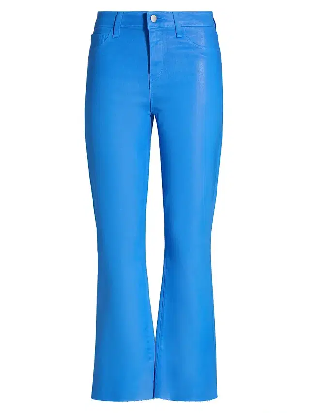 Women's Tati Cropped Micro Coated Boot-Cut Jeans - Regatta Blue