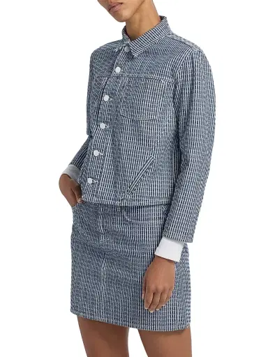 L'Agence Women's Nelly Striped Cotton Crop Jacket | Thumbnail 4 L'Agence Women's Nelly Striped Cotton Crop Jacket | Thumbnail 4
