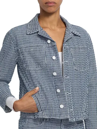 L'Agence Women's Nelly Striped Cotton Crop Jacket | Thumbnail 6 L'Agence Women's Nelly Striped Cotton Crop Jacket | Thumbnail 6