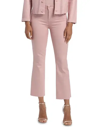 L'Agence Women's Kendra Coated Crop Flare Jeans - Pale Rose Coated - Size 30 | Thumbnail 3