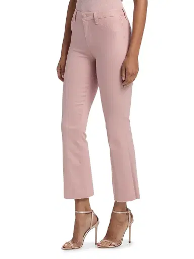 L'Agence Women's Kendra Coated Crop Flare Jeans - Pale Rose Coated - Size 30 | Thumbnail 4