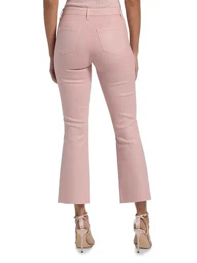 L'Agence Women's Kendra Coated Crop Flare Jeans - Pale Rose Coated - Size 30 | Thumbnail 5