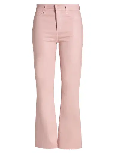 L'Agence Women's Kendra Coated Crop Flare Jeans - Pale Rose Coated - Size 30 | Thumbnail 1