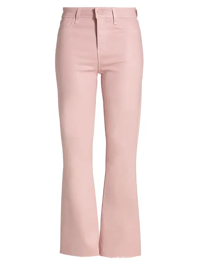 L'AGENCE Women's Kendra Coated Crop Flare Jeans - Pale Rose Coated