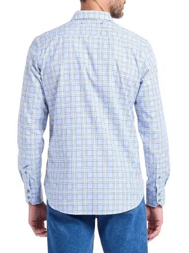 Robert Graham Men's Portsoken Plaid Cotton Shirt - Light Blue - Size XXL | Thumbnail 5 Robert Graham Men's Portsoken Plaid Cotton Shirt - Light Blue - Size XXL | Thumbnail 5